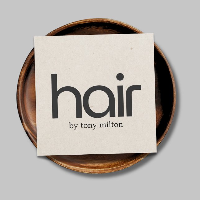 Minimalistischer, kühne Beige Natural Black Hair S Quadratische Visitenkarte (Von Creator hochgeladen)