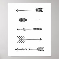 Minimalistischer Kunstdruck Schwarze Pfeile