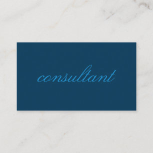 Minimalistischer kursiver Text   Blau Visitenkarte