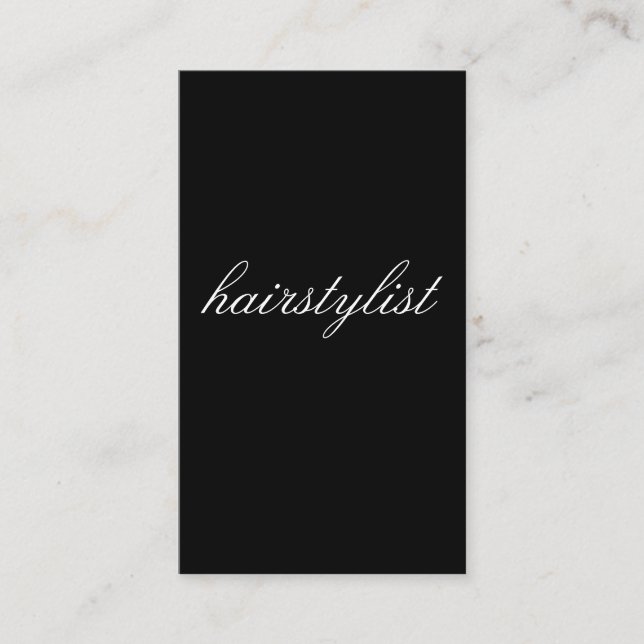 Minimalistischer kursiver Text | Friseurin Visitenkarte (Vorderseite)