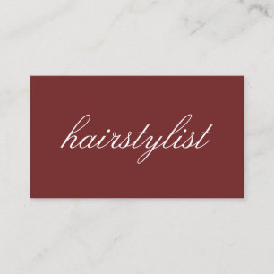 Minimalistischer kursiver Text   Friseurin Visitenkarte