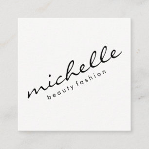 Minimalistischer kursiver Text Quadratische Visitenkarte