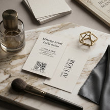 Minimalistischer Leinen-Kohle-Makeup-Artist-QR-Cod