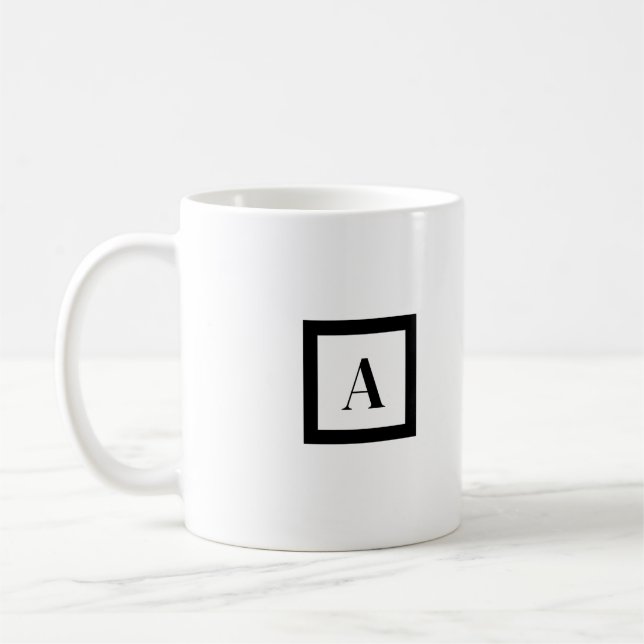 Minimalistischer Letter A Black/White Kaffeetasse (Links)