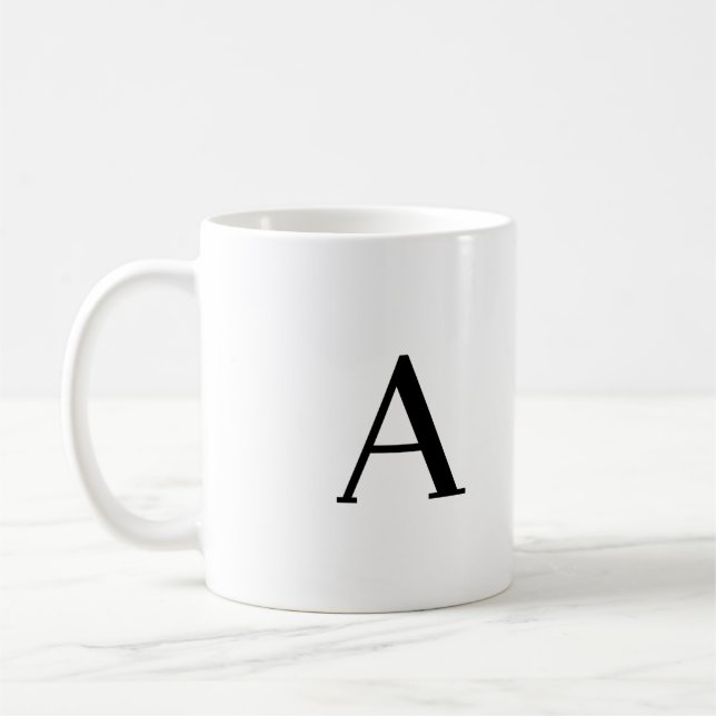Minimalistischer Letter A Black/White Kaffeetasse (Links)