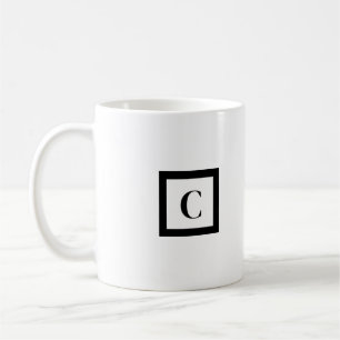 Minimalistischer Letter C Black & White Kaffeetasse
