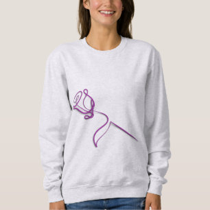 Minimalistischer lila Rosen-Sweatshirt Sweatshirt