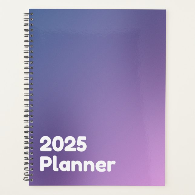 Minimalistischer Lila Verlauf 2025 Planer (Vorderseite)