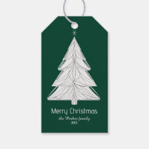Minimalistischer Line-Art Weihnachtsbaum mit geome