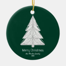 Minimalistischer Line-Art Weihnachtsbaum mit geome