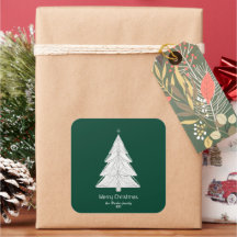 Minimalistischer Line-Art Weihnachtsbaum mit geome