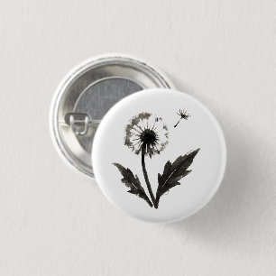 Minimalistischer Löwenzahn – Naturdesign mit Tusch Button