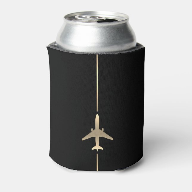 Minimalistischer Luftfahrt-Seltzer kann kühlen Dosenkühler (Kanne Rückseite)