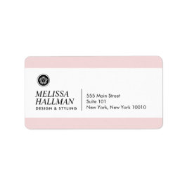 Minimalistischer Luxe-Logo-Designer Rosa Adressaufkleber