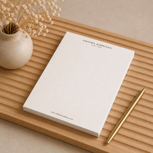 Minimalistischer Luxus Elfenbein  Notizblock (Von Creator hochgeladen)