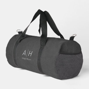 Minimalistischer Luxus Grauer Wildlederdruck Monog Duffle Bag