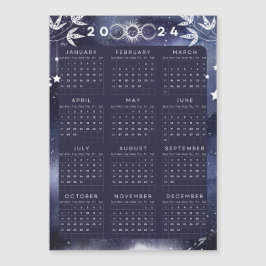 Minimalistischer Magnetkalender 2024 Magnetkarte