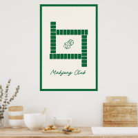 Minimalistischer Mahjong-Club-Wandkunst