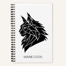 Minimalistischer Maine-Coon-Geometrie-Hardcover-Jo