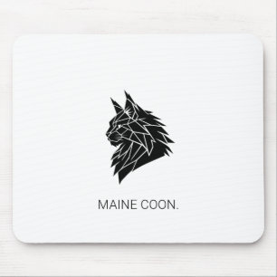 Minimalistischer Maine-Coon-Geometrischer-Mauspad Mousepad