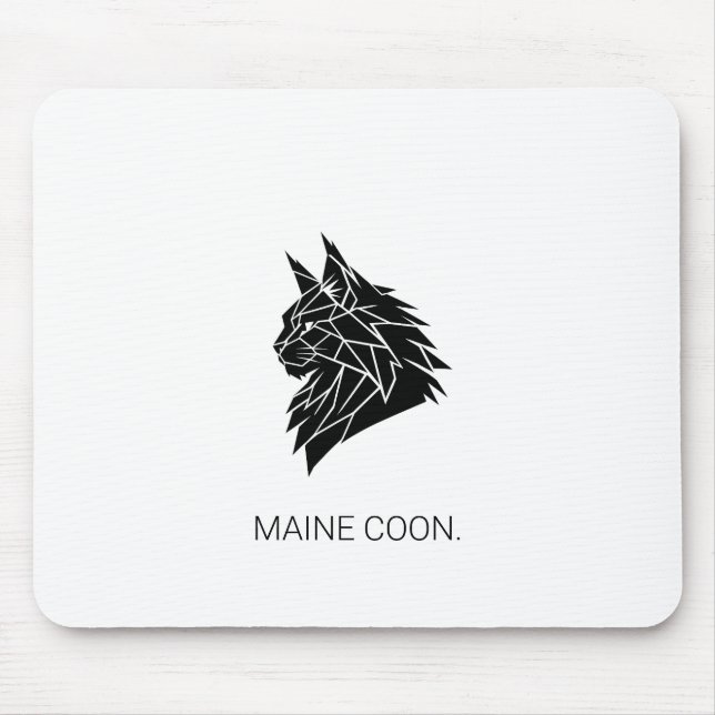 Minimalistischer Maine-Coon-Geometrischer-Mauspad Mousepad (Vorne)