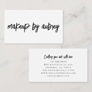 Minimalistischer Makeup-Artist-Pinsel Schrift Kall Visitenkarte
