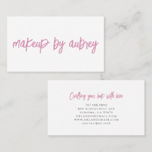 Minimalistischer Makeup-Artist-Pinsel Schrift Kall Visitenkarte