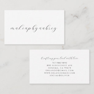 Minimalistischer Makeup-Artist-Pinsel Schrift Kall Visitenkarte