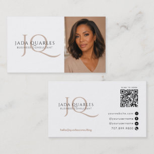 Minimalistischer Massagetherapeut Monogramm QR-Cod Visitenkarte