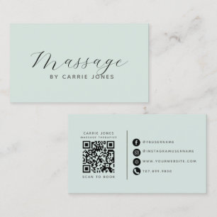 Minimalistischer Massagetherapeut QR-Code Visitenkarte