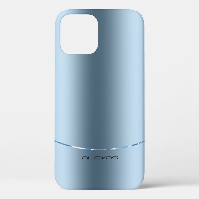 Minimalistischer metallischer blauer Hintergrund C Case-Mate iPhone Hülle (Rückseite)