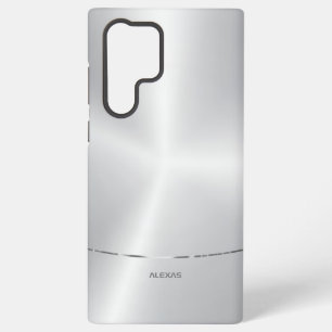 Minimalistischer metallischer Silberhintergrund Samsung Galaxy Hülle