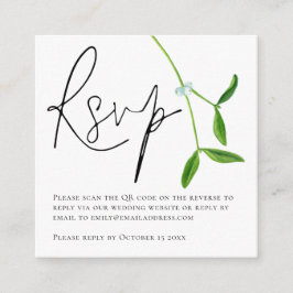 Minimalistischer Mistletoskript QR Code Wedding RS Begleitkarte