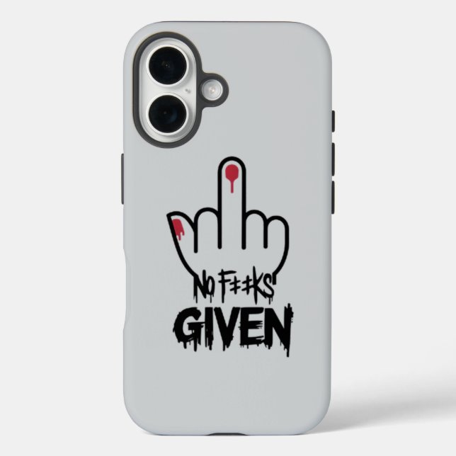 Minimalistischer Mittelfinger-Design - Fett-Anweis iPhone 16 Hülle (Rückseite)