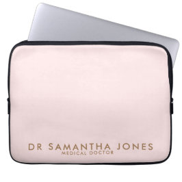 Minimalistischer moderner Arzt Beruflich rosa Laptopschutzhülle