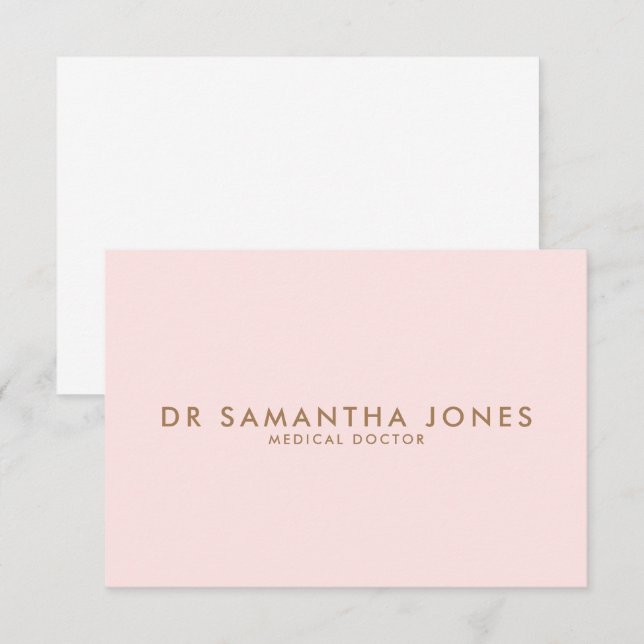 Minimalistischer moderner Arzt Beruflich rosa RSVP Karte (Vorne/Hinten)