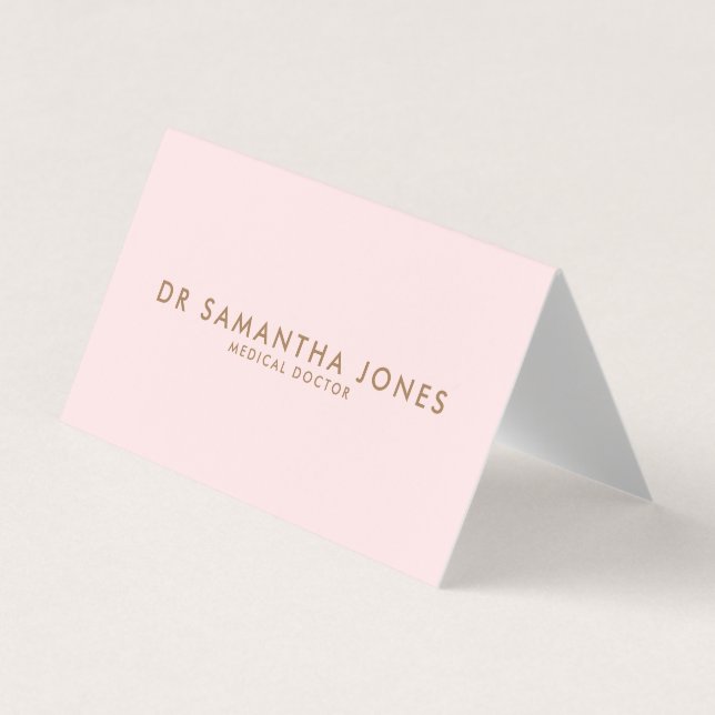 Minimalistischer moderner Arzt Beruflich rosa Visitenkarten (Vorderseite)