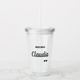 Minimalistischer moderner Bachelorette Tumbler Acryltrinkbecher