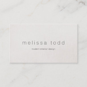 Minimalistischer moderner Beige Designer Visitenkarte