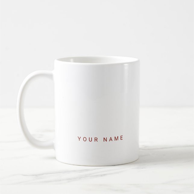 Minimalistischer moderner benutzerdefinierter Name Kaffeetasse (Links)
