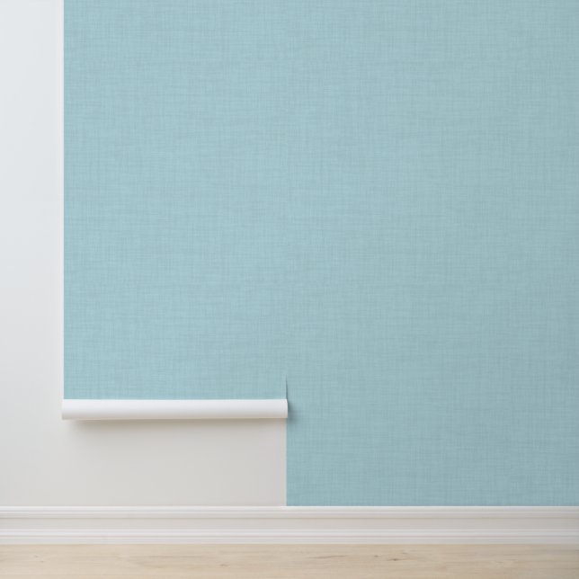 Minimalistischer, moderner Blue Linen Effekt Tapete (Anwendung)
