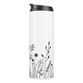 Minimalistischer moderner botanischer Thermaltumbl Thermosbecher
