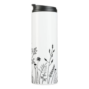 Minimalistischer moderner botanischer Thermaltumbl Thermosbecher