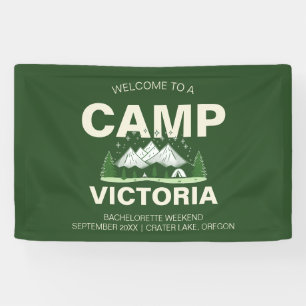 Minimalistischer moderner Camp-Junggeselinnen-Absc Banner