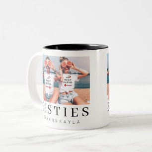 Minimalistischer moderner Chic-BFF-Foto-Zweiton- Zweifarbige Tasse