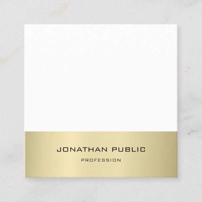 Minimalistischer moderner Design Gold Effekt Schli Quadratische Visitenkarte (Vorderseite)