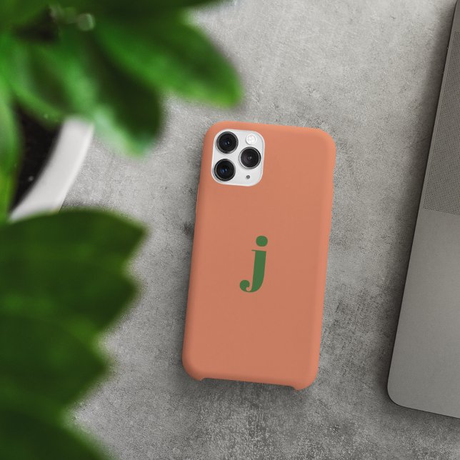 Minimalistischer moderner einfacher Monogramm-Pfir Case-Mate iPhone Hülle (Von Creator hochgeladen)