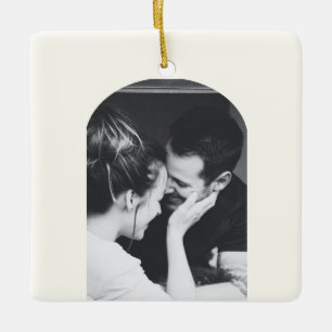 Minimalistischer moderner eleganter Foto-Hochzeits Keramikornament