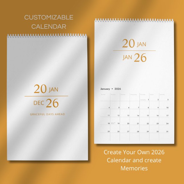 Minimalistischer moderner eleganter Kalender 2026 (Von Creator hochgeladen)
