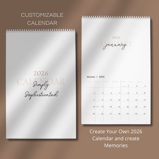 Minimalistischer moderner eleganter Kalender 2026 (Von Creator hochgeladen)